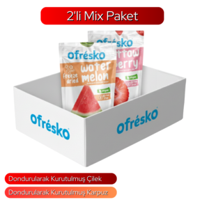 Mix Paket - Freeze Dry Karpuz / Freeze Dry Çilek Kuru Meyve Cipsi