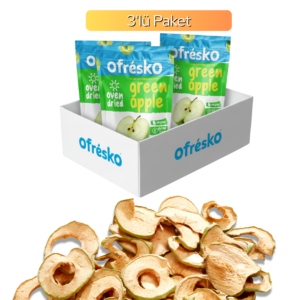 3'lü Paket Yeşil Elma Oven Dry Kuru Meyve Cipsi