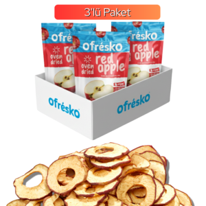 Kırmızı Elma Fırında Kurutulmuş Elma Kurusu 30 gr 3'lü Paket - Fırında Kurutulmuş Kuru Meyve