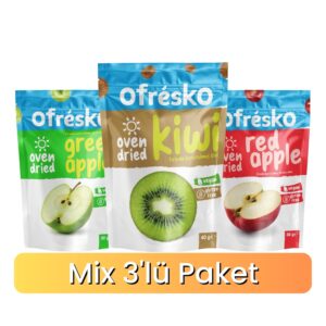 3'lü Mix Paket Oven Dry Kivi, Kırmızı Elma ve Yeşil Elma