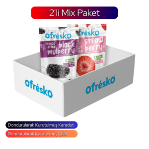 2'li Mix Paket Karadut & Çilek Freeze Dry Kuru Meyve Cipsi
