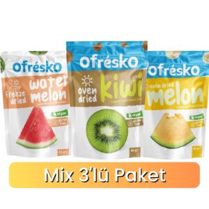 3'lü Mix Paket Freeze Dry Karpuz - Oven Dry Kivi ve Kavun
